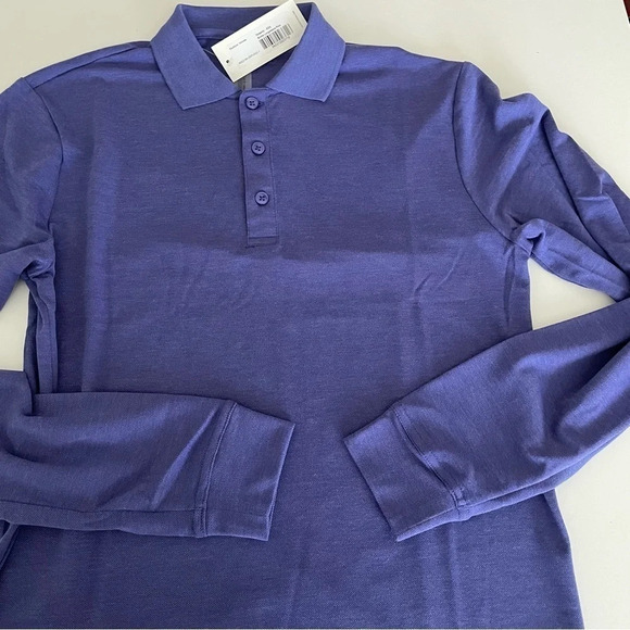 Outdoor Voices Birdie Long sleeve Polo Color: Oceanic/ Blue-Violet Golf Preppy - Picture 14 of 15